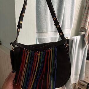 Rebecca Minkoff Black Bag with Colorful Tassels